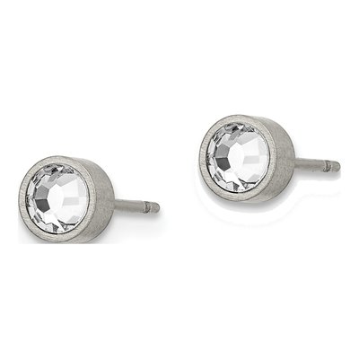 Titanium CZ Stud Earrings – view 3