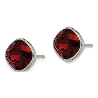 Titanium Square CZ Faceted Stud Earrings – view 3