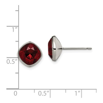 Titanium Square CZ Faceted Stud Earrings – view 5