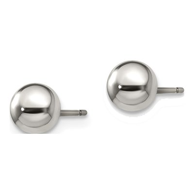 Titanium Ball Stud Earrings – view 3