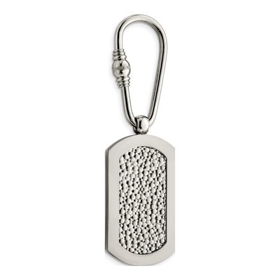 Titanium Pebble Textured Key Ring