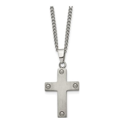 Titanium Cross Pendant Necklace