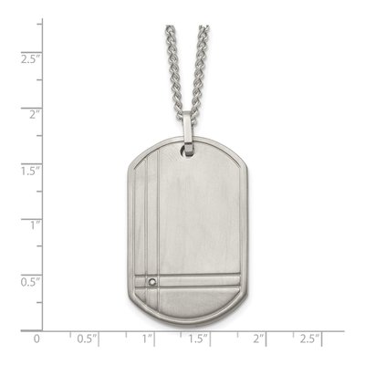 Titanium Diamond Dog Tag Pendant Necklace – view 6