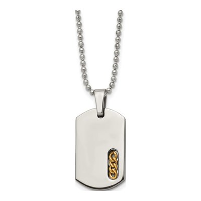 Titanium IP Dog Tag Pendant Necklace