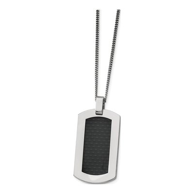 Titanium Carbon Fiber Dog Tag Pendant Necklace – view 4