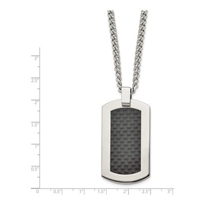 Titanium Carbon Fiber Dog Tag Pendant Necklace – view 5