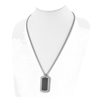 Titanium Carbon Fiber Dog Tag Pendant Necklace – view 6