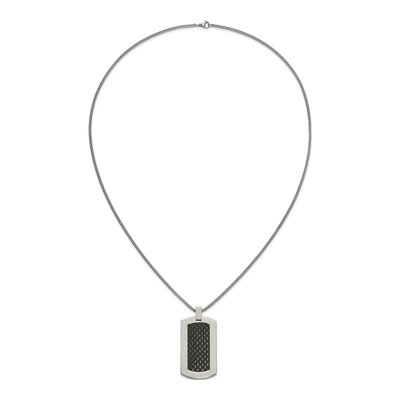 Titanium Carbon Fiber Dog Tag Pendant Necklace – view 7