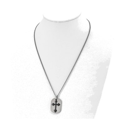 Black Titanium Black Cross Pendant Necklace – view 4
