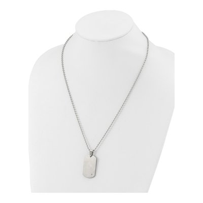 Titanium Diamond Dog Tag Pendant Necklace – view 6
