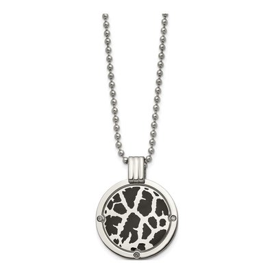 Titanium 1/20 ct tw Diamond Enamel Necklace – view 3