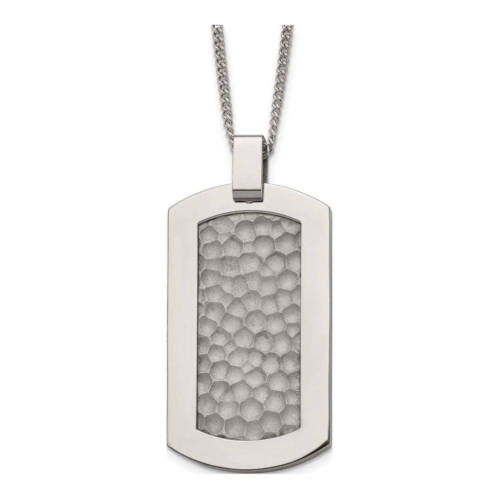 Titanium Dog Tag Pendant Necklace