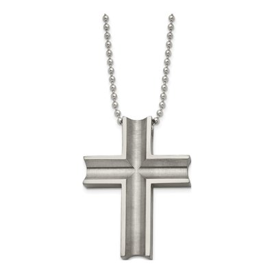 Titanium Cross Pendant Necklace – view 3