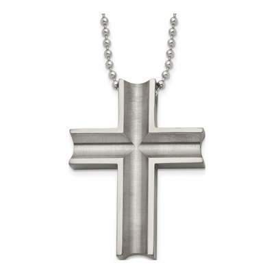 Titanium Cross Pendant Necklace