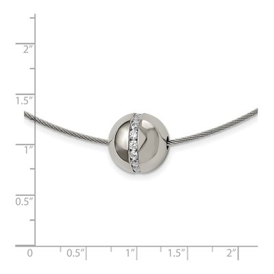 Titanium CZ Pendant Necklace – view 5