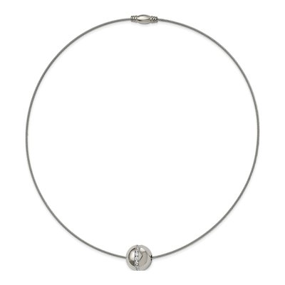 Titanium CZ Pendant Necklace – view 6