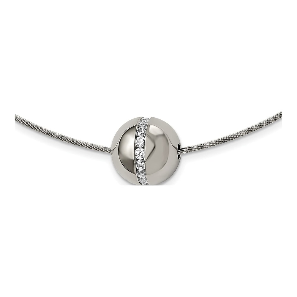 Titanium CZ Pendant Necklace