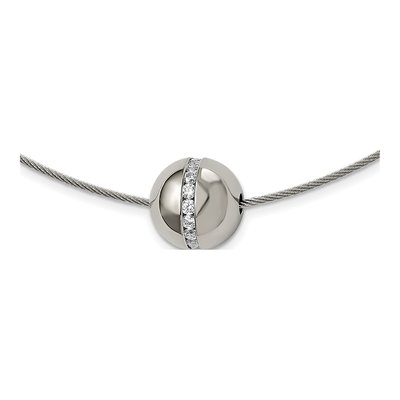 Titanium CZ Pendant Necklace