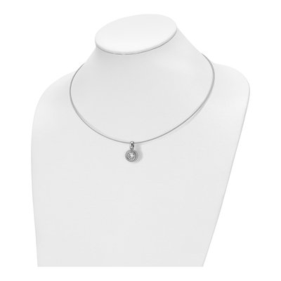 Titanium CZ On Wire Pendant Necklace – view 4