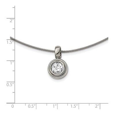 Titanium CZ On Wire Pendant Necklace – view 5