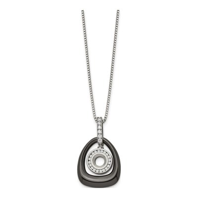 Titanium CZ Ceramic Pendant Necklace – view 4
