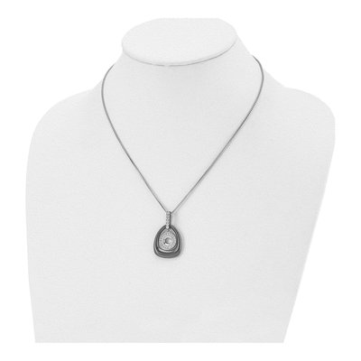 Titanium CZ Ceramic Pendant Necklace – view 5