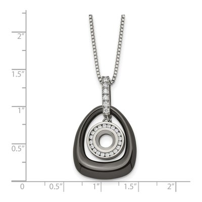 Titanium CZ Ceramic Pendant Necklace – view 6
