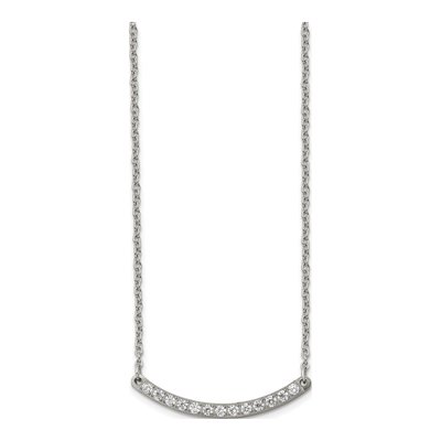 Titanium CZ Bar Necklace – view 3