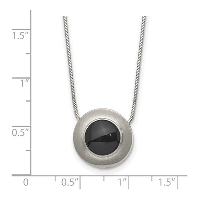Titanium Black Ceramic Pendant Necklace – view 4