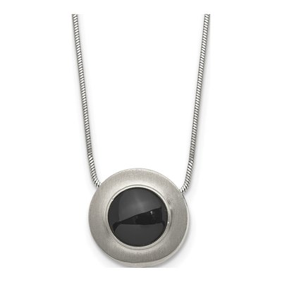 Titanium Black Ceramic Pendant Necklace