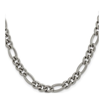 Men's Titanium 7mm Figaro Chain – view 3