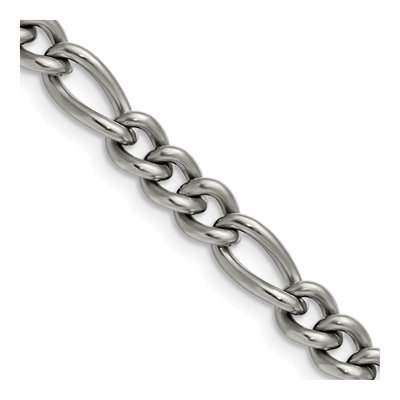 Men's Titanium 7mm Figaro Chain