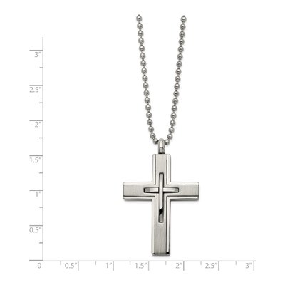 Titanium Cross Pendant Necklace – view 3
