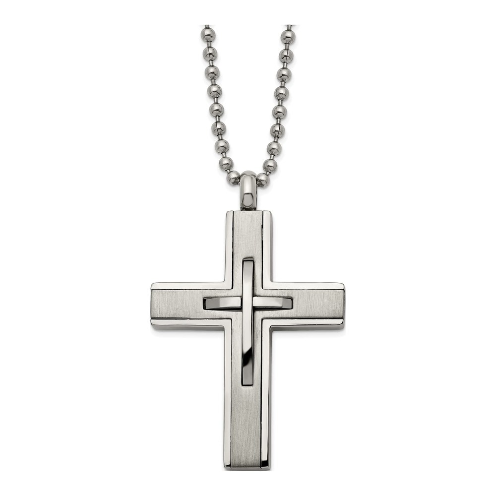Titanium Cross Pendant Necklace
