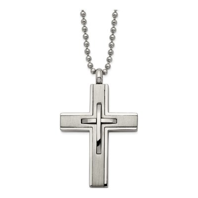 Titanium Cross Pendant Necklace