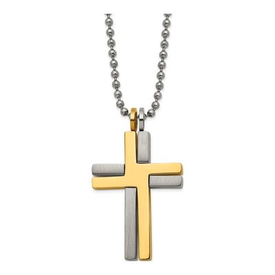 Titanium Cross Pendant Necklace