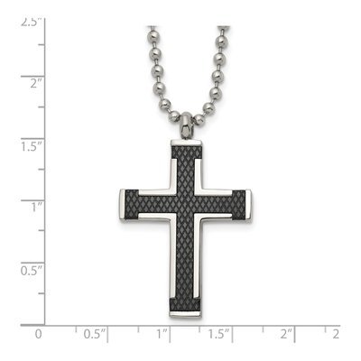 Black Titanium Cross Pendant Necklace – view 4
