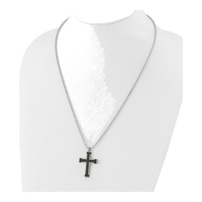 Black Titanium Cross Pendant Necklace – view 5