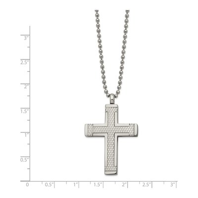 Titanium Laser-Cut Cross Pendant Necklace – view 3