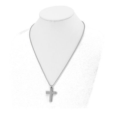Titanium Laser-Cut Cross Pendant Necklace – view 4