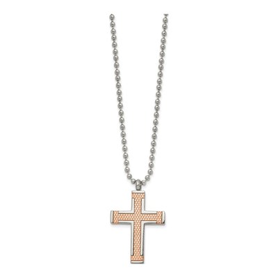 Titanium IP Cross Pendant Necklace – view 3