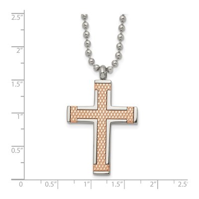 Titanium IP Cross Pendant Necklace – view 4