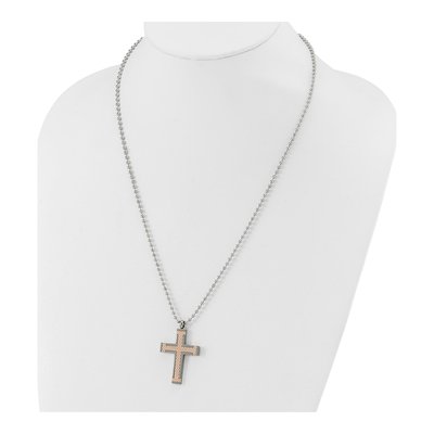 Titanium IP Cross Pendant Necklace – view 5