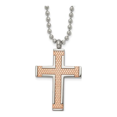 Titanium IP Cross Pendant Necklace