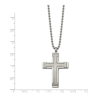 Titanium Cross Pendant Necklace – view 3