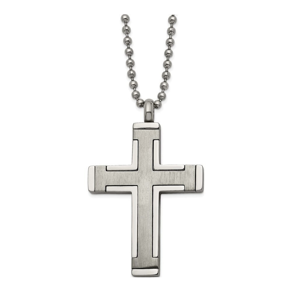 Titanium Cross Pendant Necklace