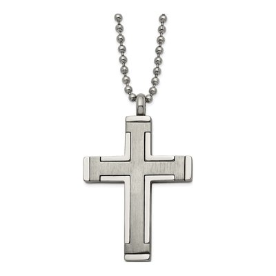 Titanium Cross Pendant Necklace