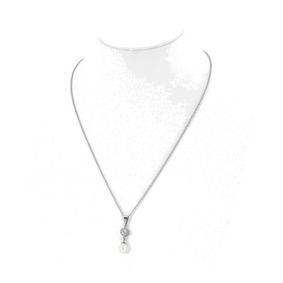 Titanium Freshwater Cultured Pearl Pendant Necklace – view 4