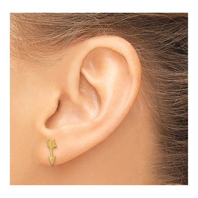 14K Yellow Gold Arrow Stud Earrings – view 4