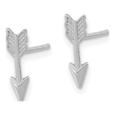 14K White Gold Arrow Stud Earrings – view 3
